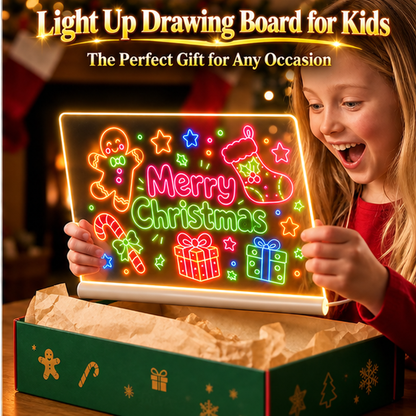 🎄🎁 Christmas Gift for Kids 🎅✨ | LED Writing Drawing Board for Kids 🌈🖍️ | Reusable Light-Up Surface for Creative Notes, Art and Learning 🎨💖